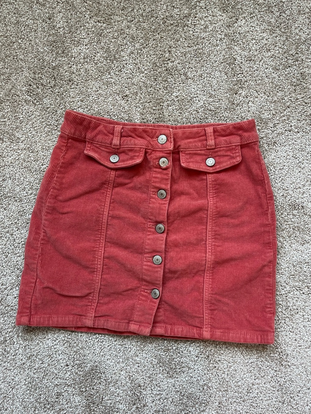 Orange Corduroy Skirt